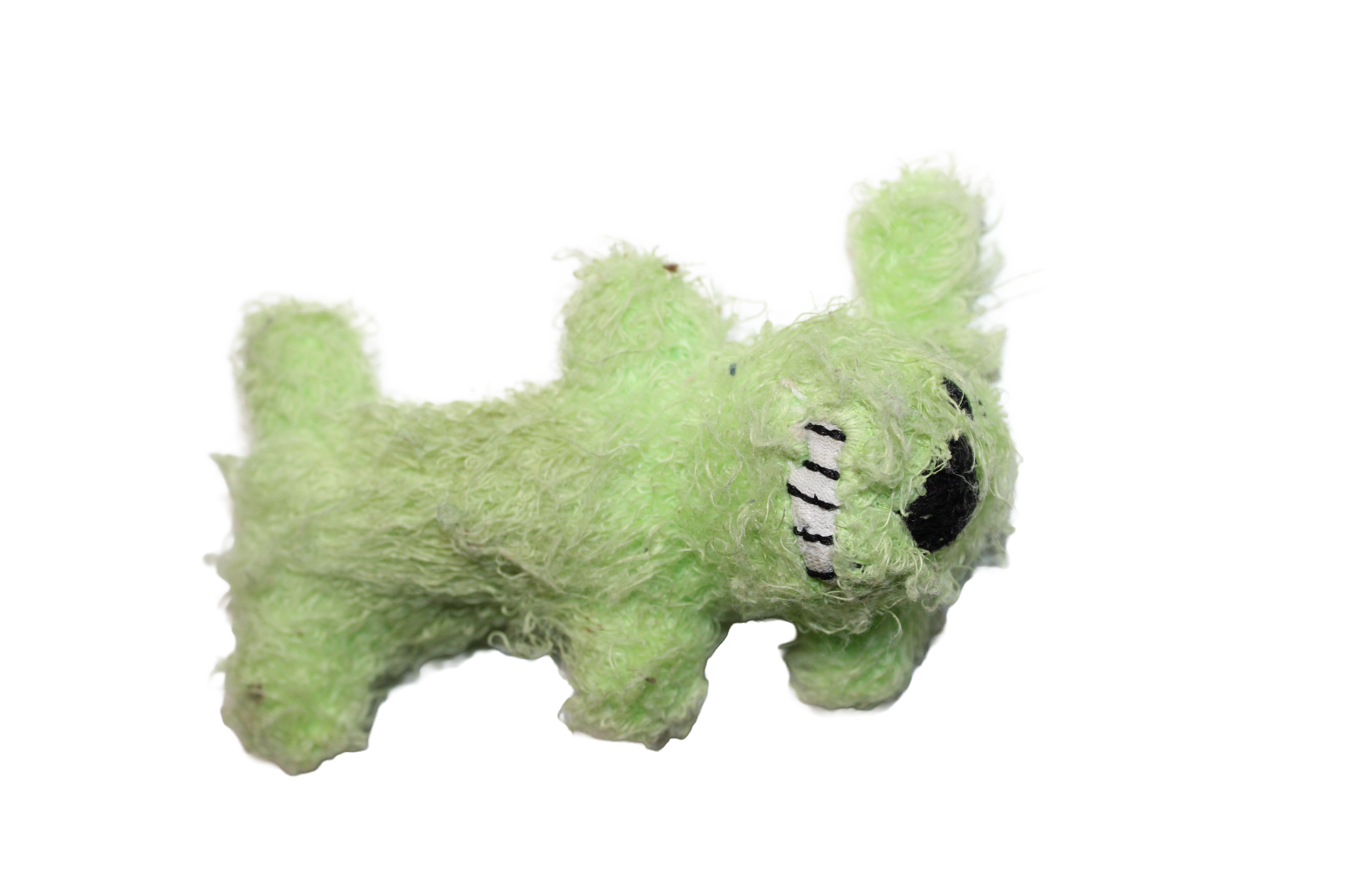mini lime green loofa dog cat toy